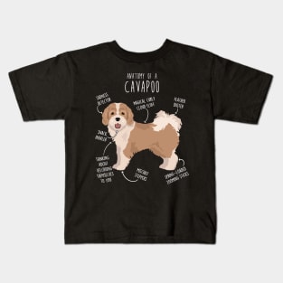 Parti Cavapoo Dog Anatomy Kids T-Shirt